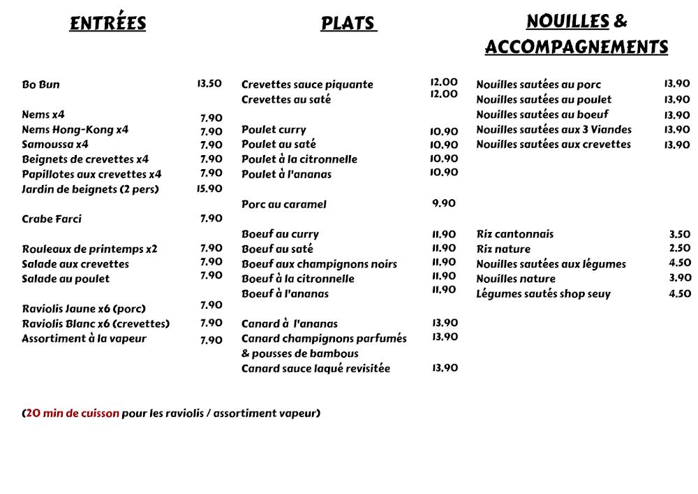 Le dragon d'Asie - Menu Image 1